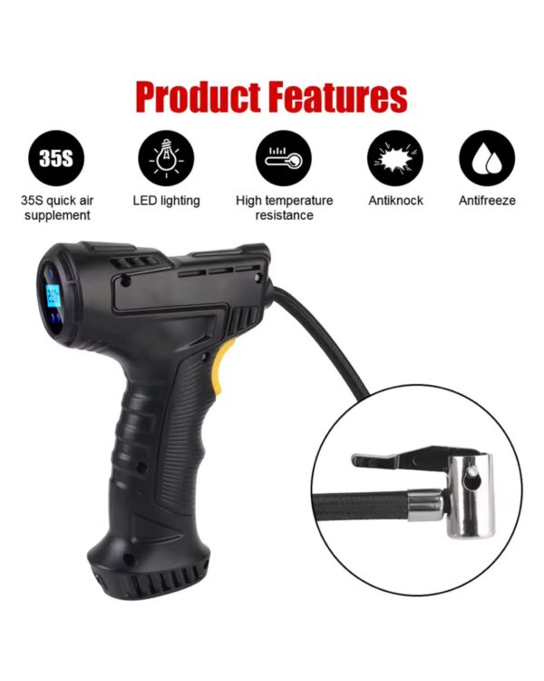 Compresor Inalámbrico Portátil con Calibrador Digital - Infla Llantas de Auto, Moto y Bicicleta en Minutos - Image 2